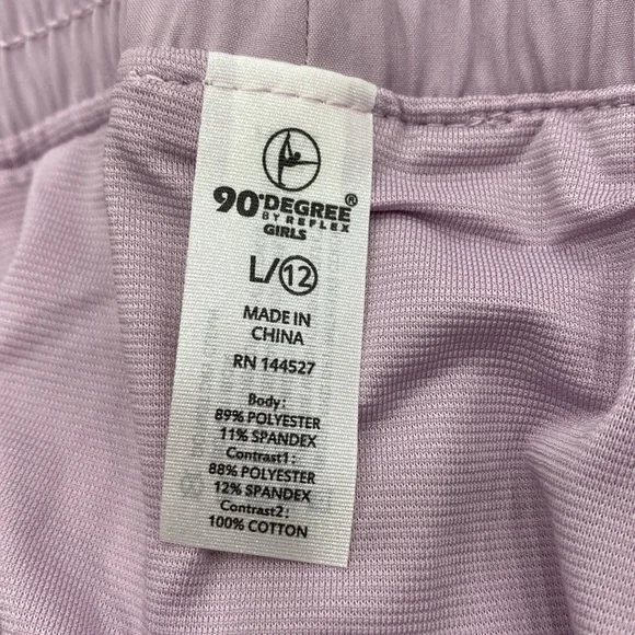 90 DEGREES By Reflex NWT 12 Girl’s Lavender Lined Sporty Athletic 2” Shorts - Picture 10 of 15